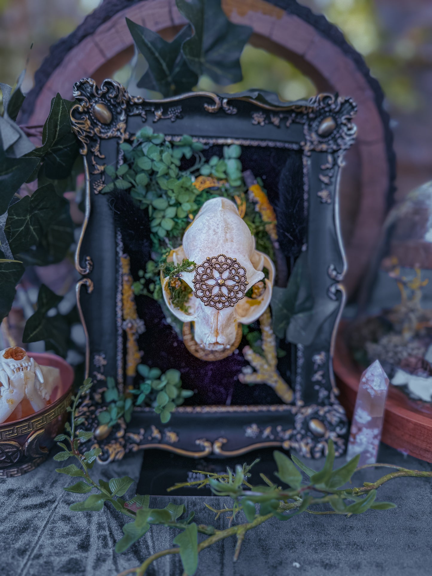 Overgrown Cat Skull - Fern - The Curious Witch Store