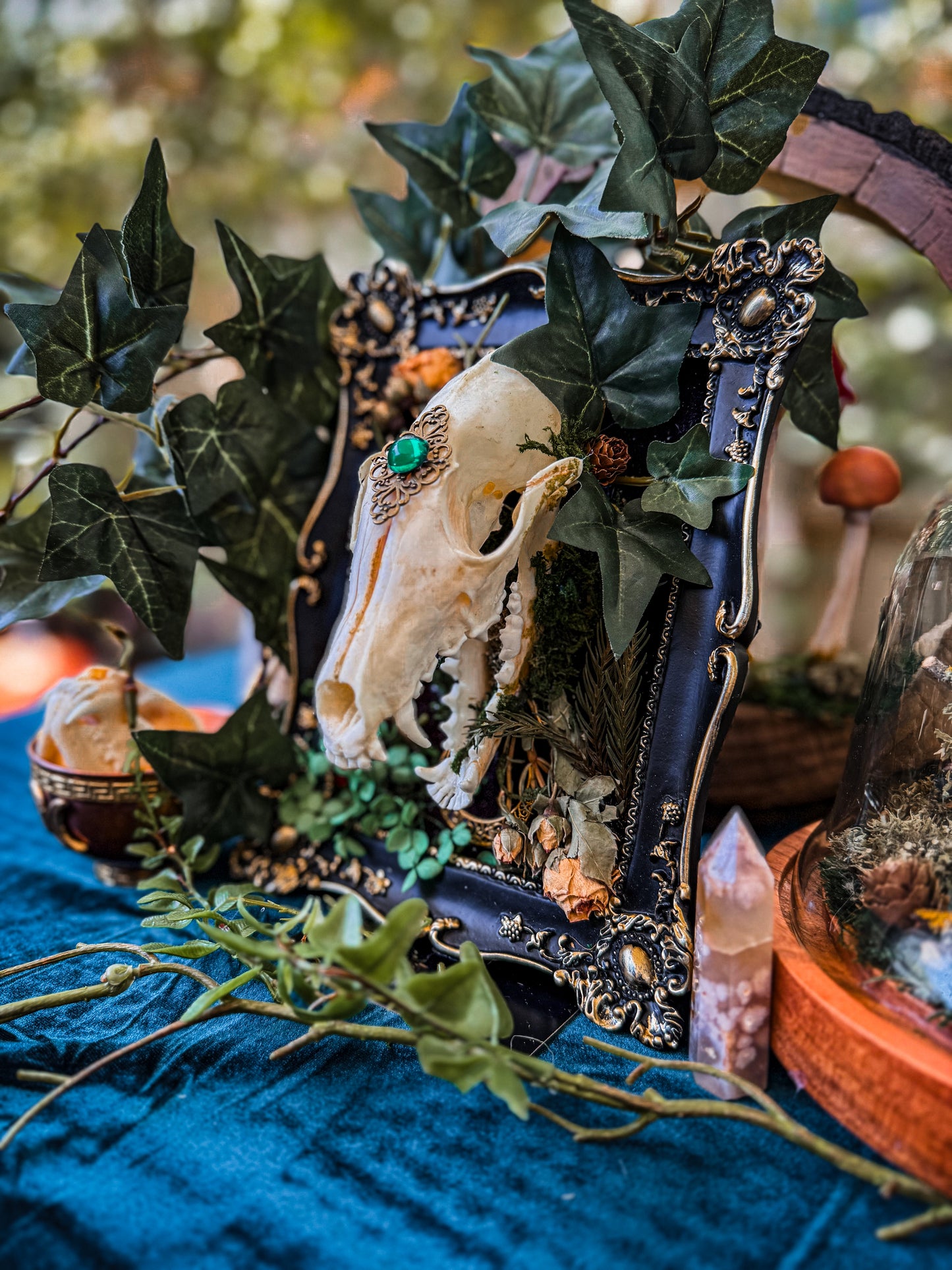 Overgrown Fox Skull - Rose - The Curious Witch Store