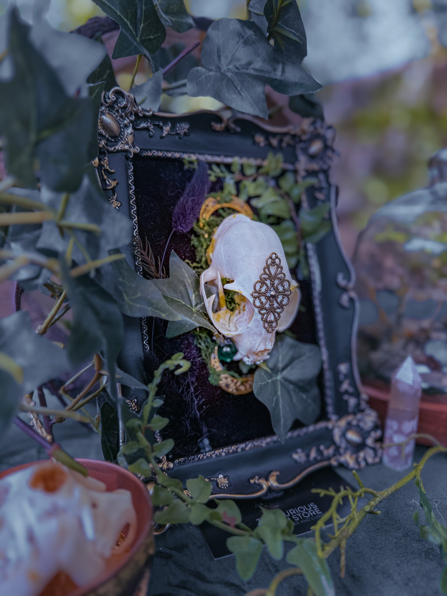 Overgrown Cat Skull - Calla Lily - The Curious Witch Store
