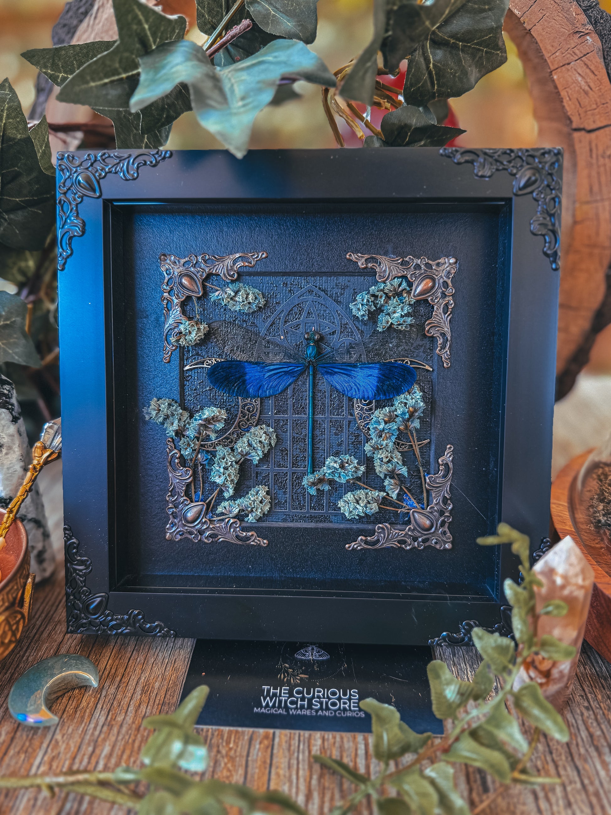 Blue Steam Glory Damselfly - Flowergarden - The Curious Witch Store